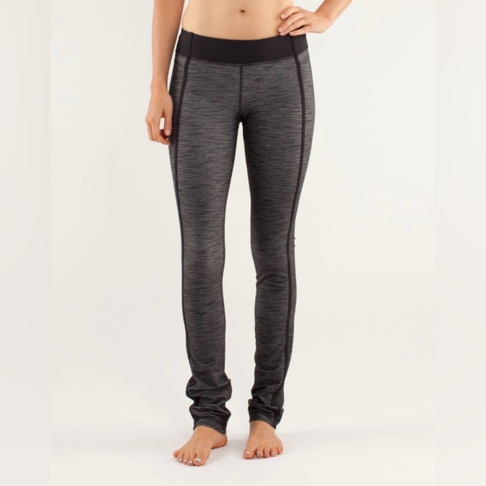 Lululemon Forme Pant Slub Denim Black Rose Herringbone Black Luon *Hemmed 8